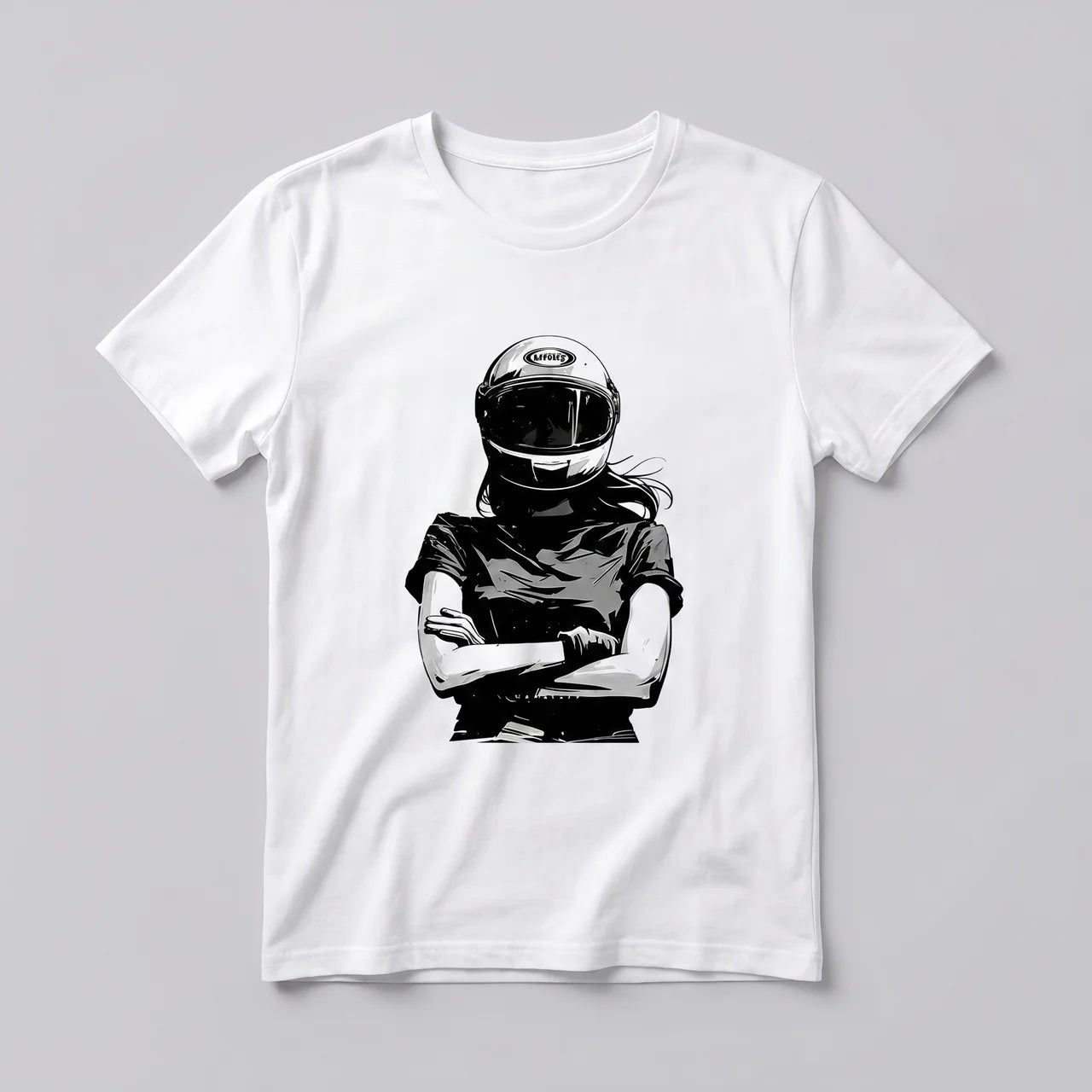 EKON Women’s Moto Graphic Tee White