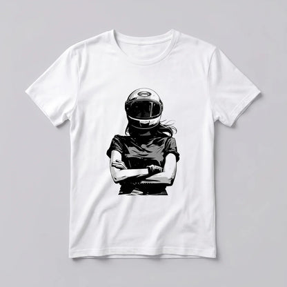 EKON Women’s Moto Graphic Tee White
