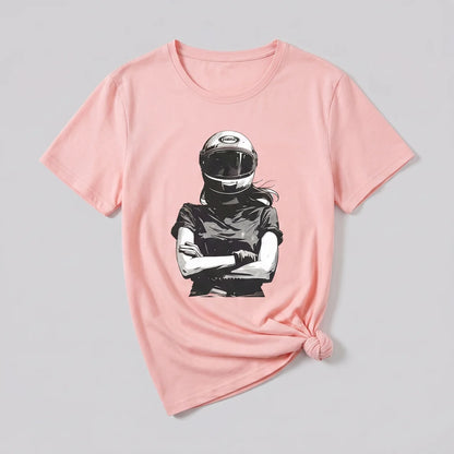 EKON Women’s Moto Graphic Tee Pink