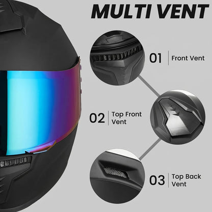 EKON Multi-Vent Mirror Helmet