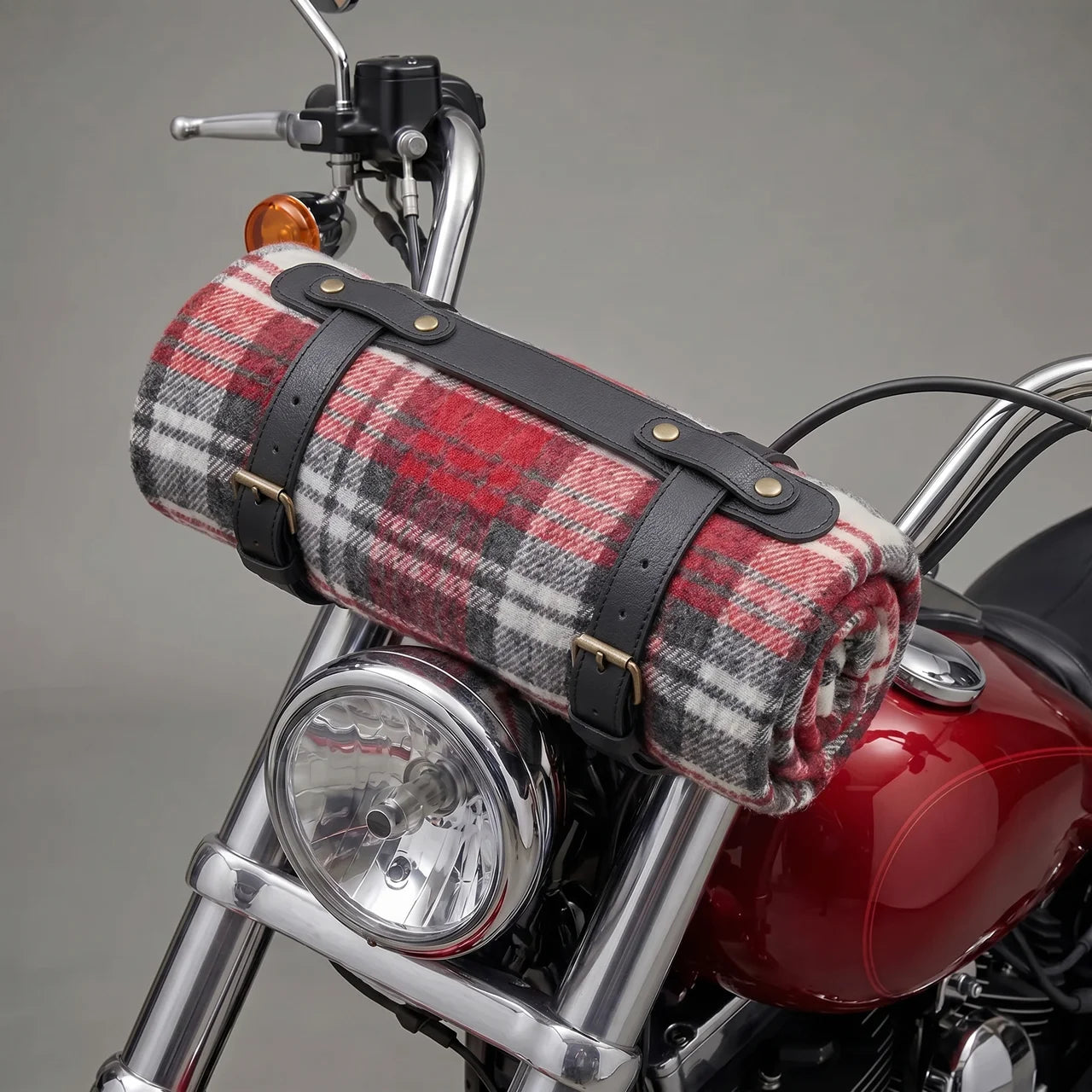 EKON Leather Motorcycle Blanket Holder