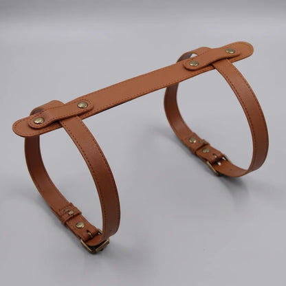 EKON Leather Motorcycle Blanket Holder Brown