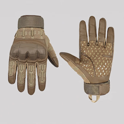 EKON Cross-Panel Armored Gloves Brown