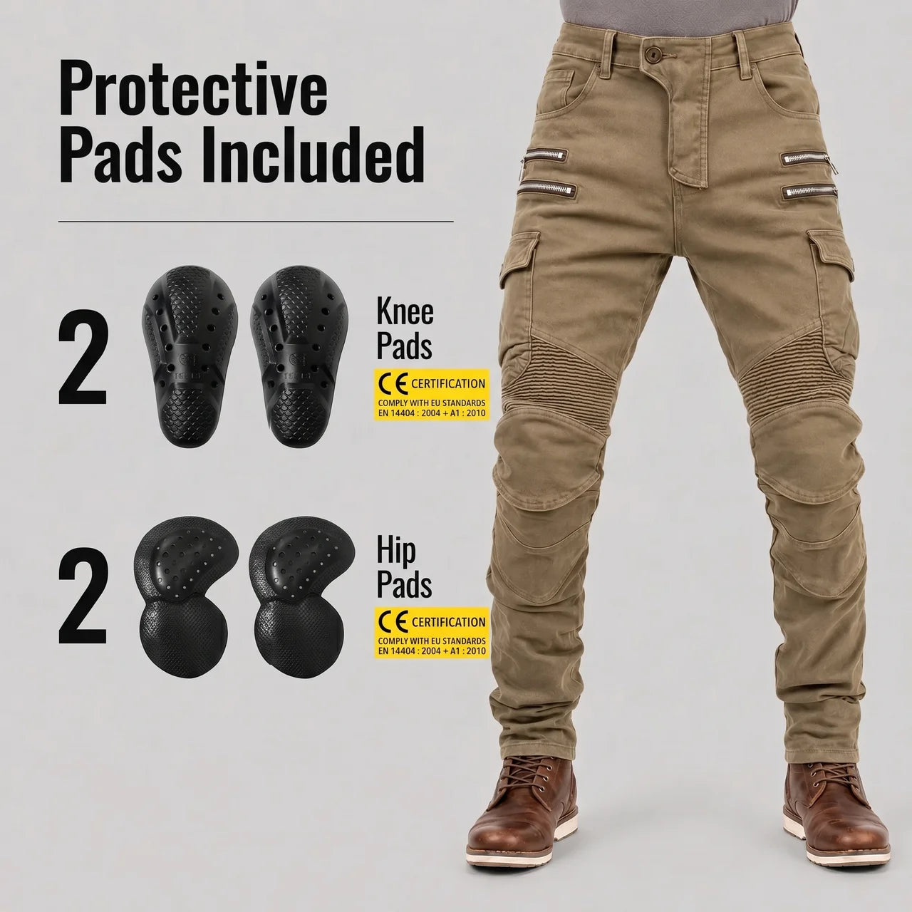 EKON UltraShield Riding Pants Khaki