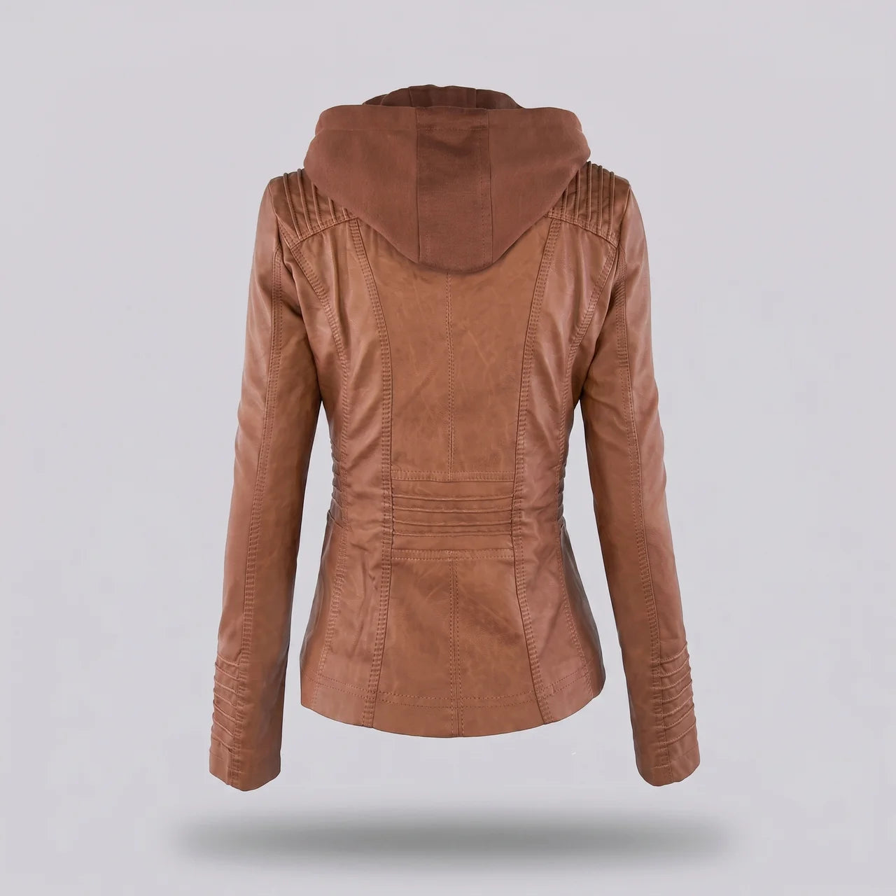 EKON Women’s Detachable-Hood Moto Jacket