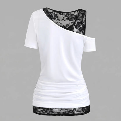 EKON Women’s Lace Skull Graphic Tee