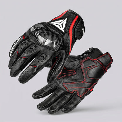 EKON Vented Cowhide Riding Gloves Red