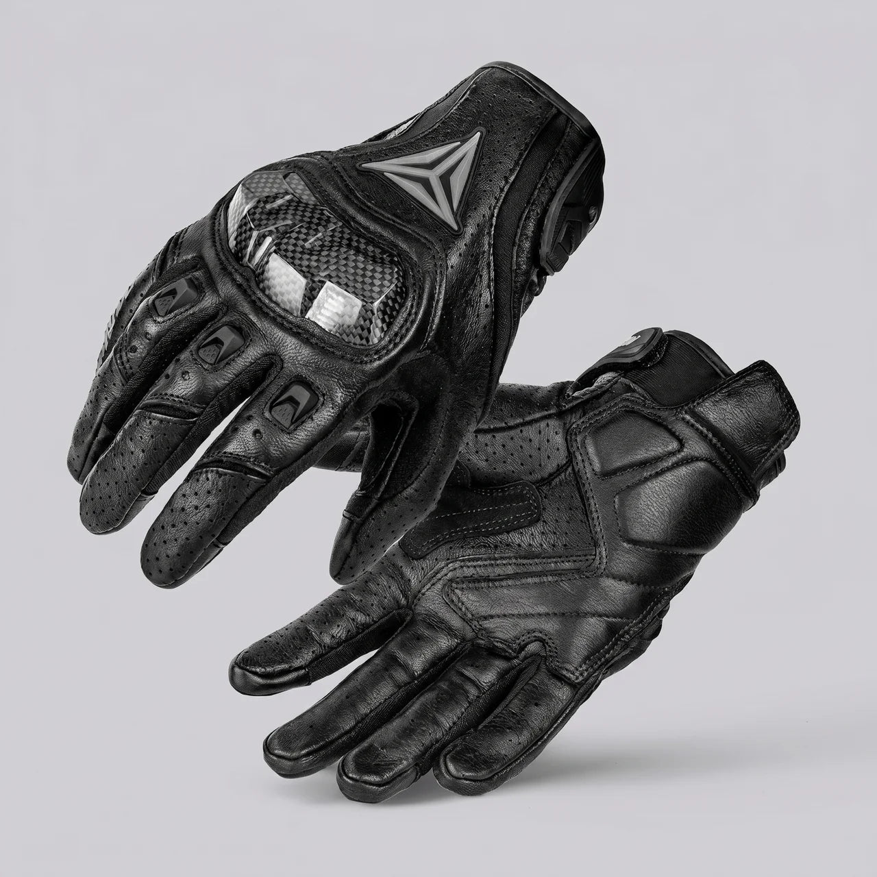 EKON Vented Cowhide Riding Gloves Black