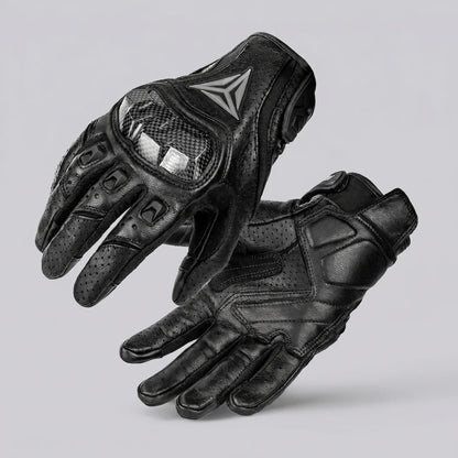EKON Vented Cowhide Riding Gloves Black