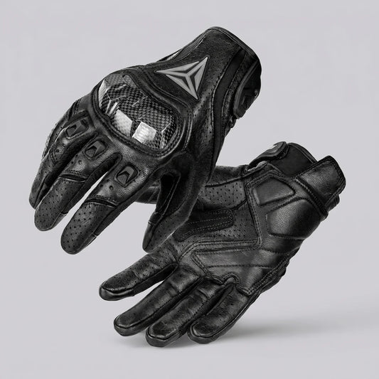 EKON Vented Cowhide Riding Gloves Black