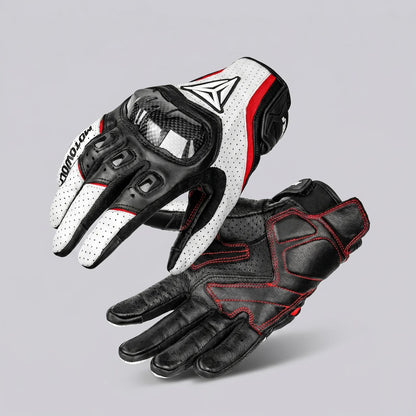 EKON Vented Cowhide Riding Gloves White