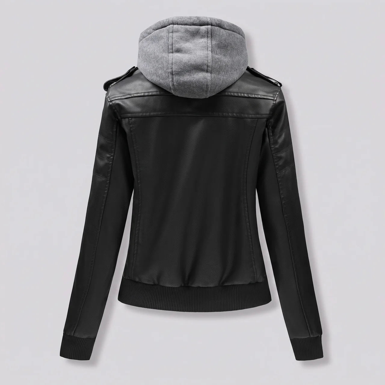 EKON Women’s Layered-Hood Moto Jacket