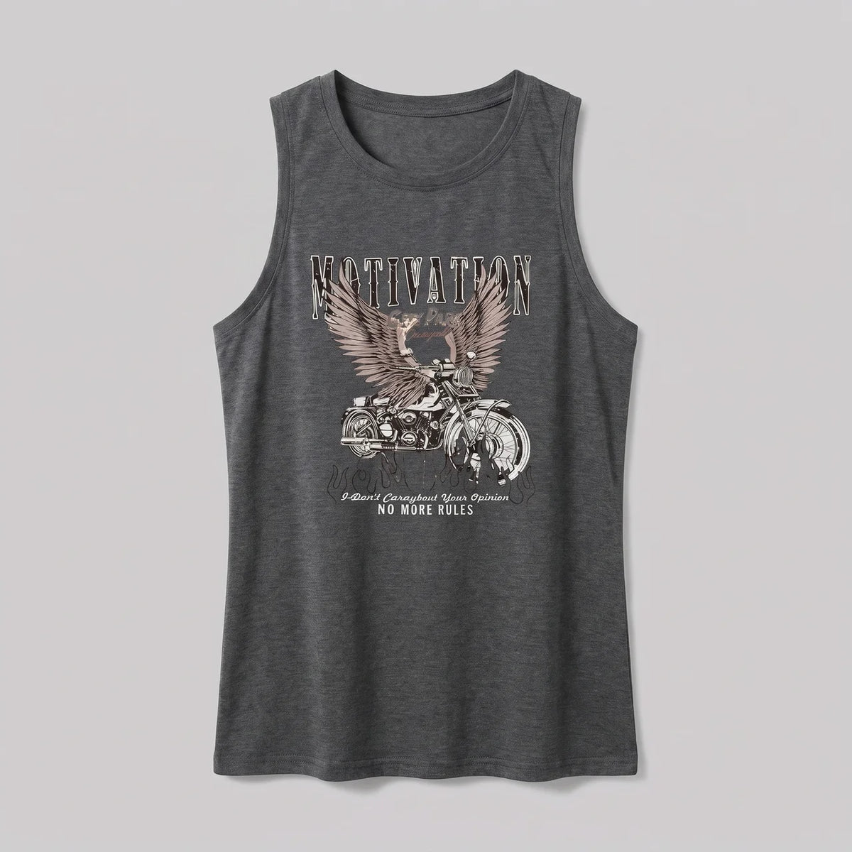 EKON Vintage Moto Tank Top Dark gray