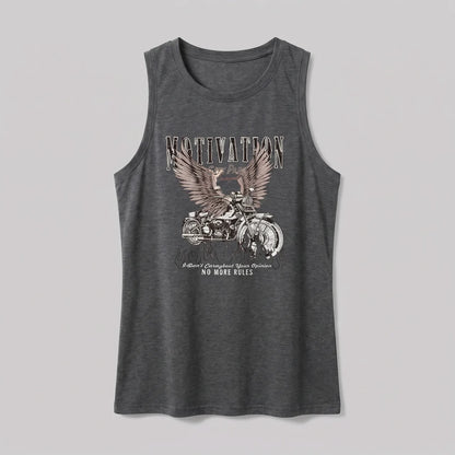EKON Vintage Moto Tank Top Dark gray