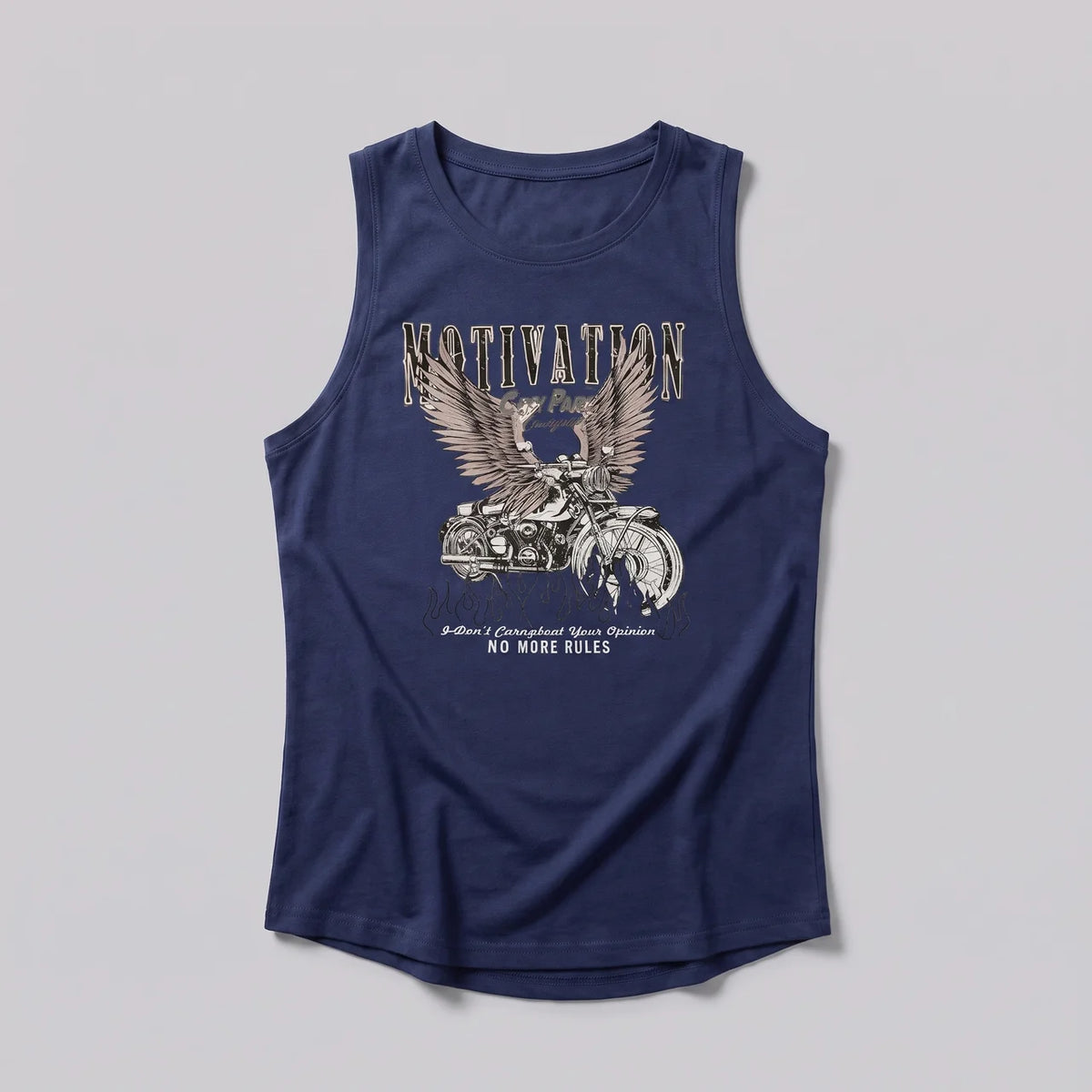 EKON Vintage Moto Tank Top Dark blue