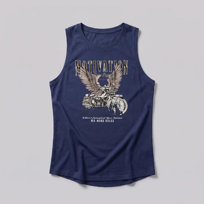 EKON Vintage Moto Tank Top Dark blue