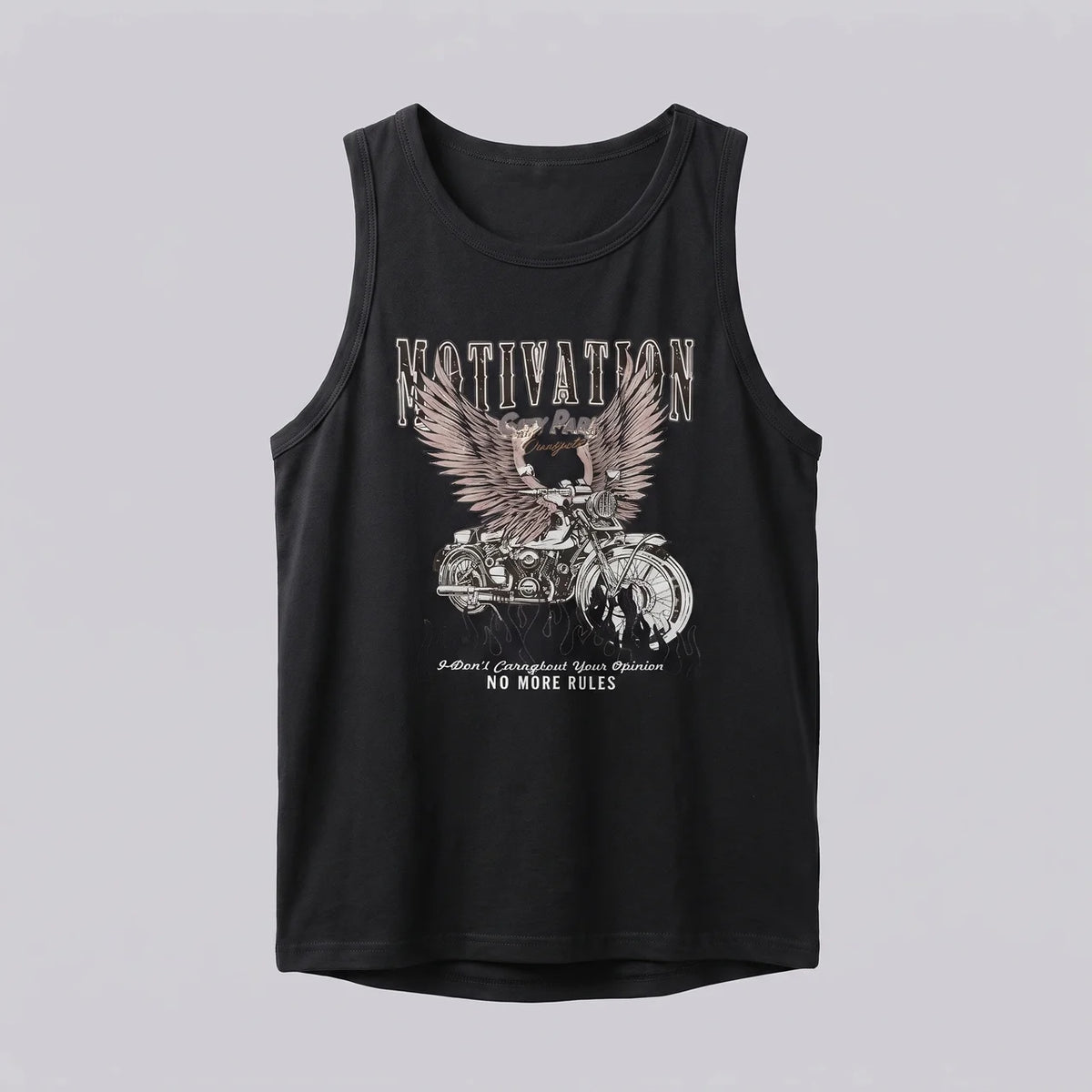 EKON Vintage Moto Tank Top Black
