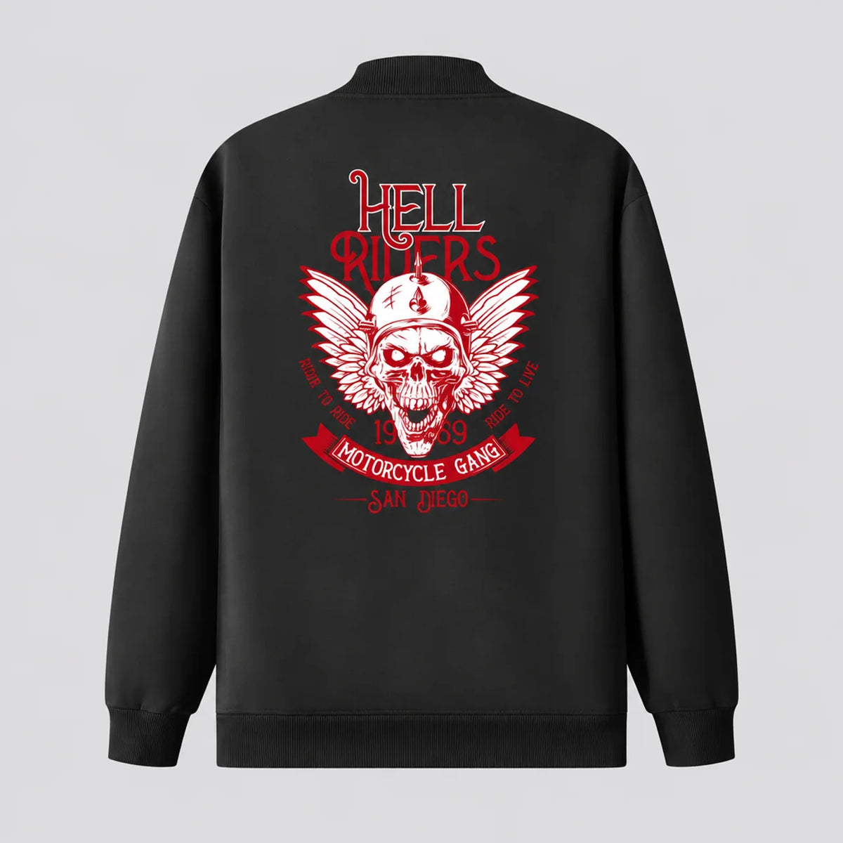 EKON Hell Riders Winged Skull Zip Jacket
