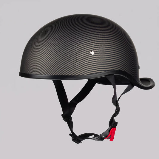 EKON Open-Face Motorcycle Half Helmet Carbon Pattern