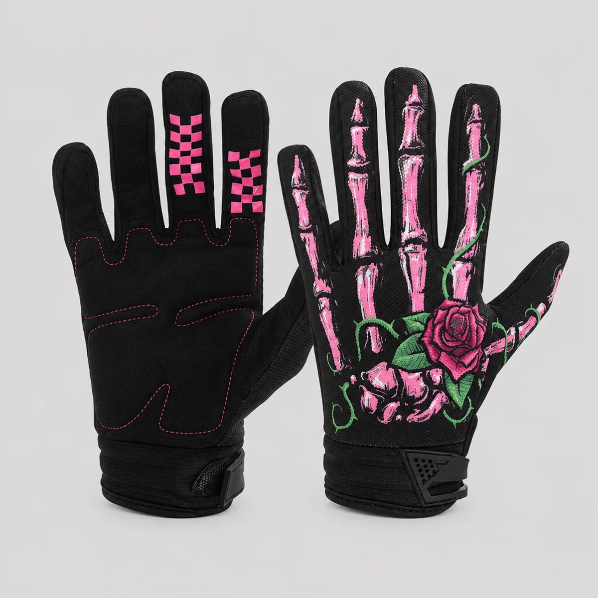 EKON X-Ray Touchscreen Riding Gloves Pink Rose