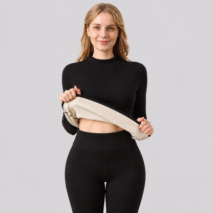 EKON Women’s Fleece-Lined Thermal Underwear Set