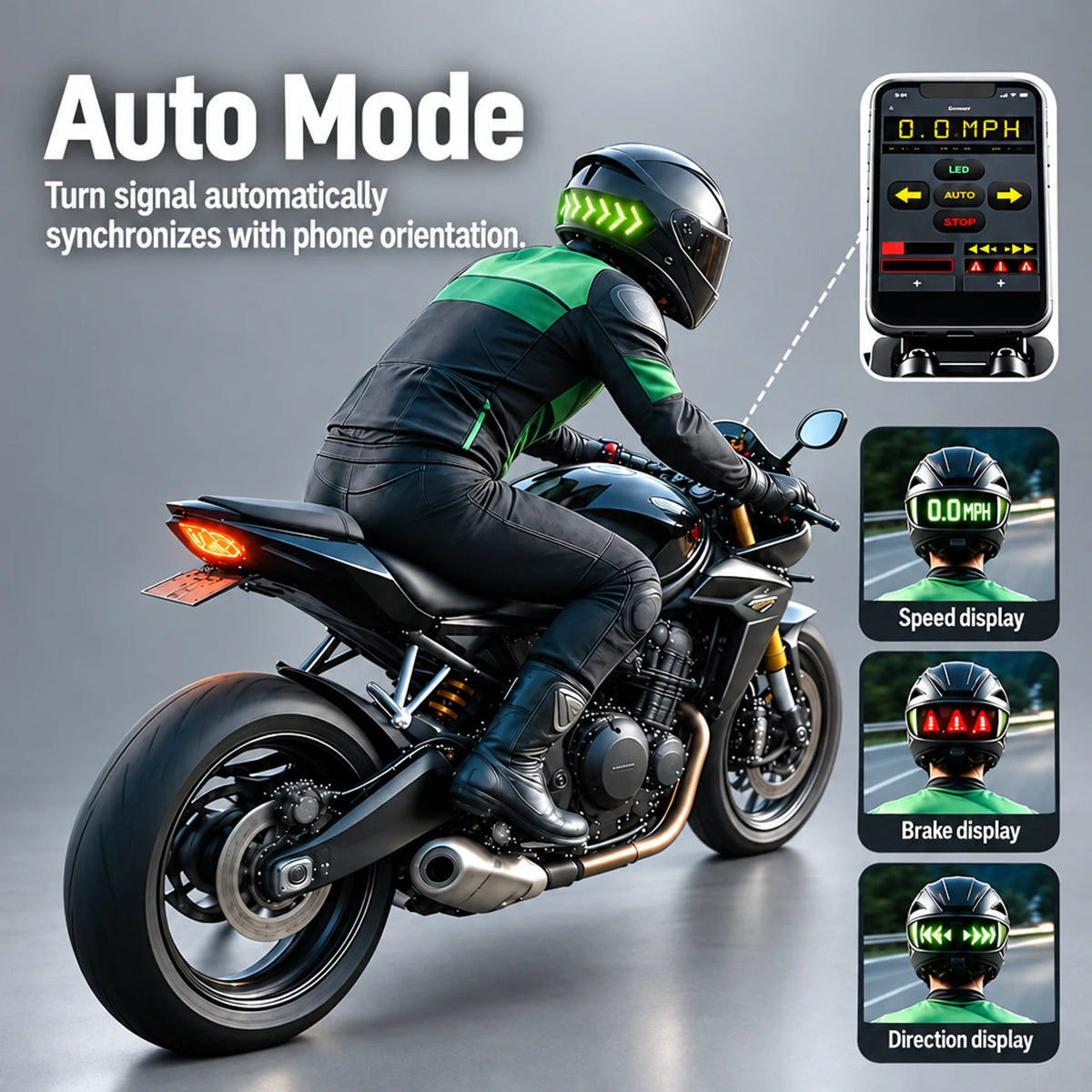 EKON 4-in-1 Smart LED Helmet Display