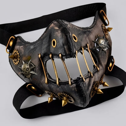 EKON Steampunk Gear Rivet Mask Cutout Skull
