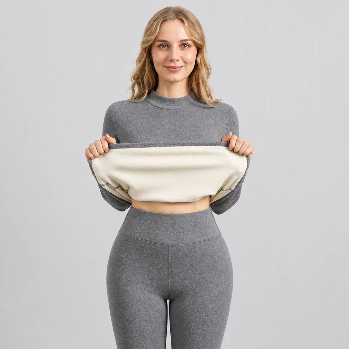 EKON Women’s Fleece-Lined Thermal Underwear Set