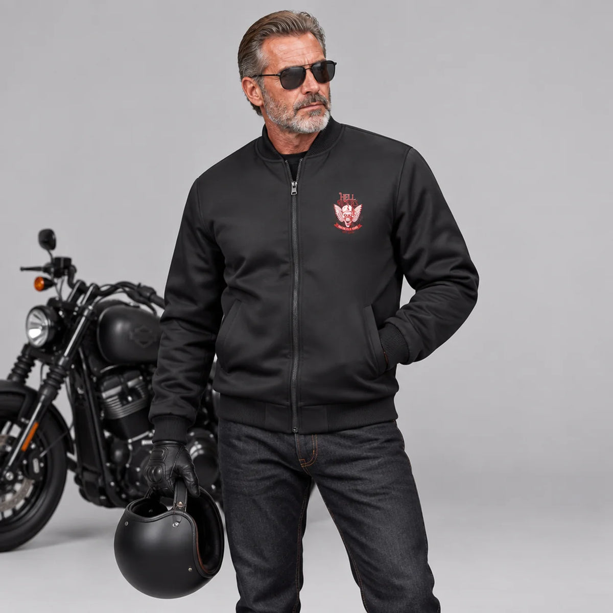 EKON Hell Riders Winged Skull Zip Jacket
