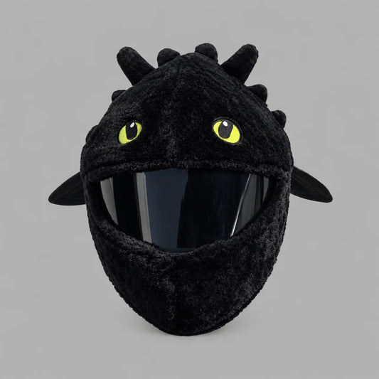 EKON Black Dragon Plush Helmet Cover