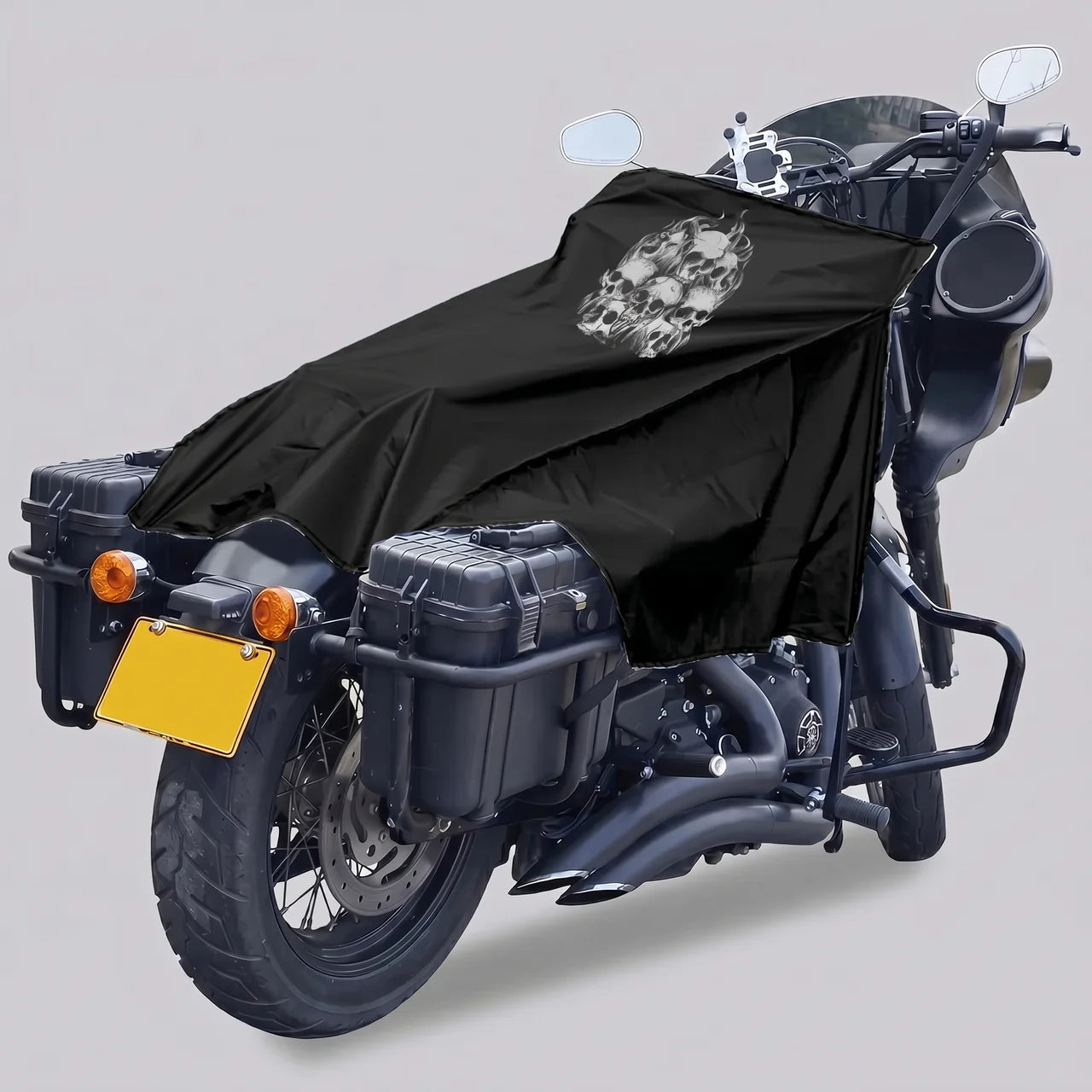 EKON 300D Oxford Motorcycle Seat Cover Skull