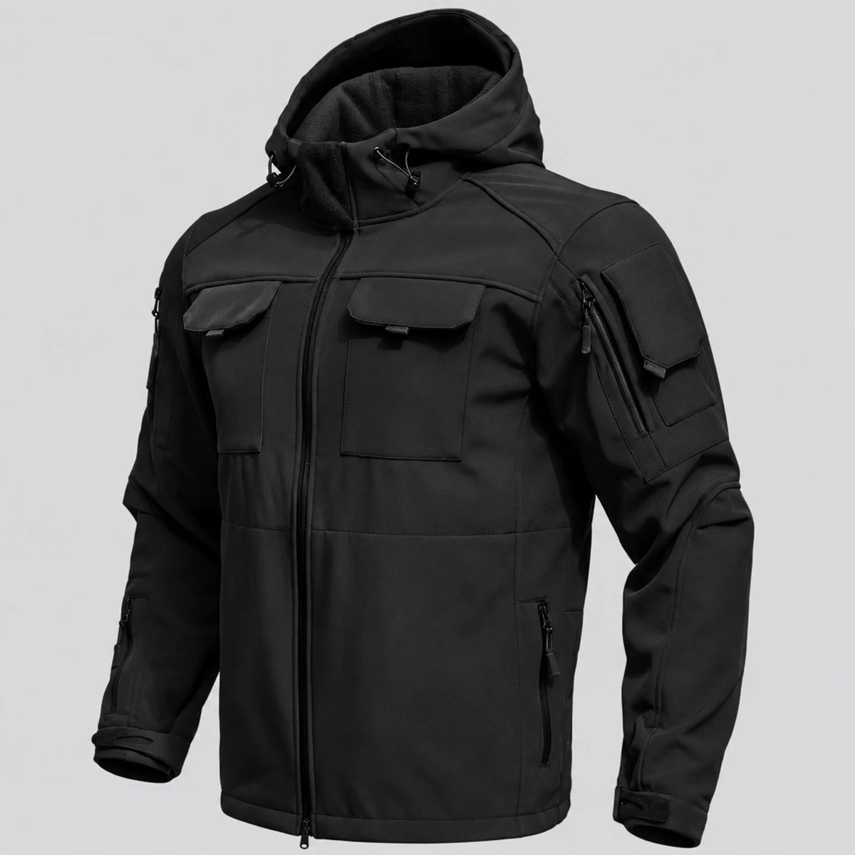 EKON Multi-Pocket Hooded Jacket Black