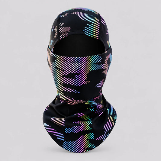 EKON Patterned Stretch Riding Balaclava Iridescent Stripe