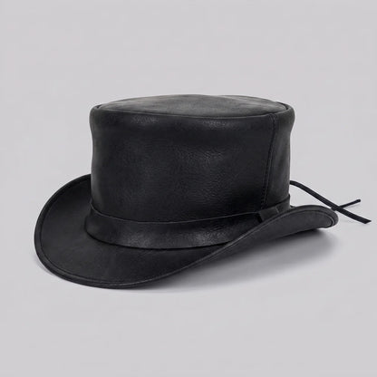 EKON Leather Steampunk Top Hat