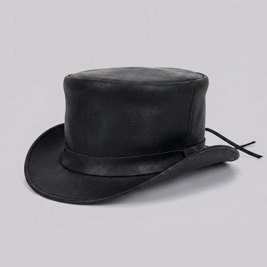 EKON Leather Steampunk Top Hat