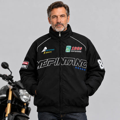 EKON Racing Patch Quilted-Lined Jacket