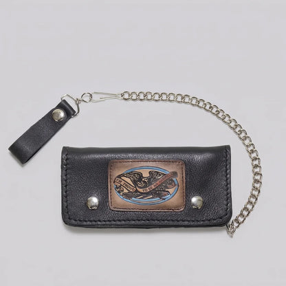 EKON Chain Motorcycle Wallet Brown Eagle