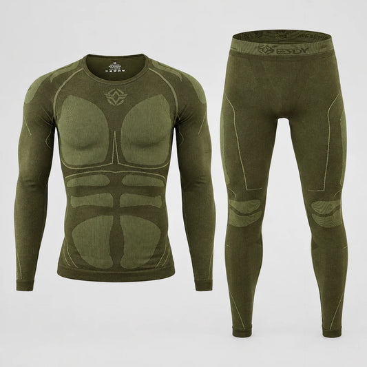 EKON Men’s Stretch Thermal Underwear Set Fern Green