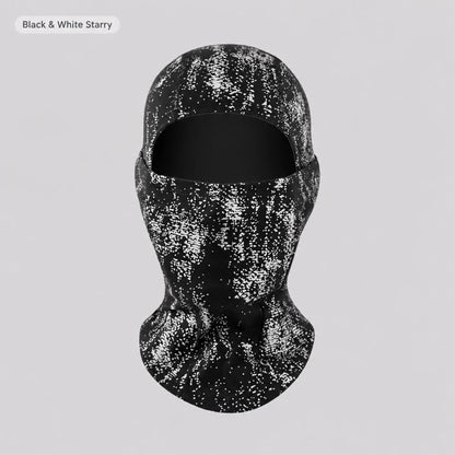 EKON Patterned Stretch Riding Balaclava Black & White Starry Sky