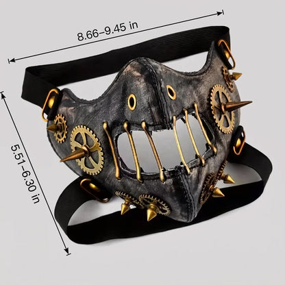 EKON Steampunk Gear Rivet Mask