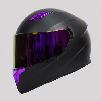 EKON Purple Full-Face Motorcycle Helmet
