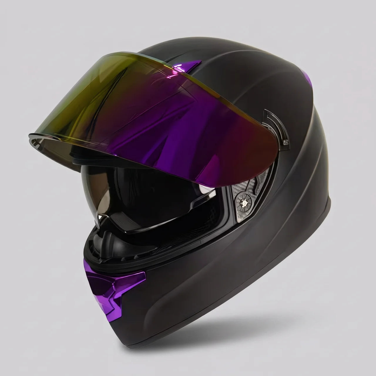 EKON Purple Full-Face Motorcycle Helmet XL