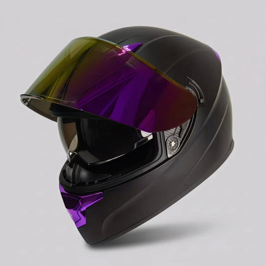 EKON Purple Full-Face Motorcycle Helmet XL