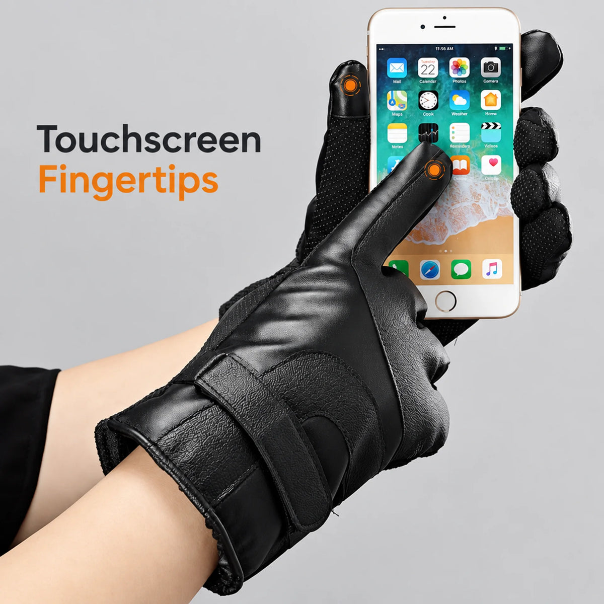 EKON Fleece-Lined Touchscreen Riding Gloves