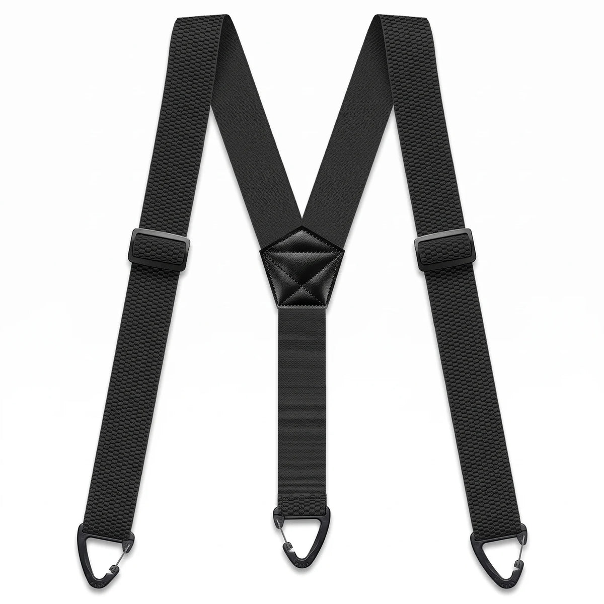 RoadArmor Hidden Suspenders, black Y back suspenders with three triangular waistband hooks