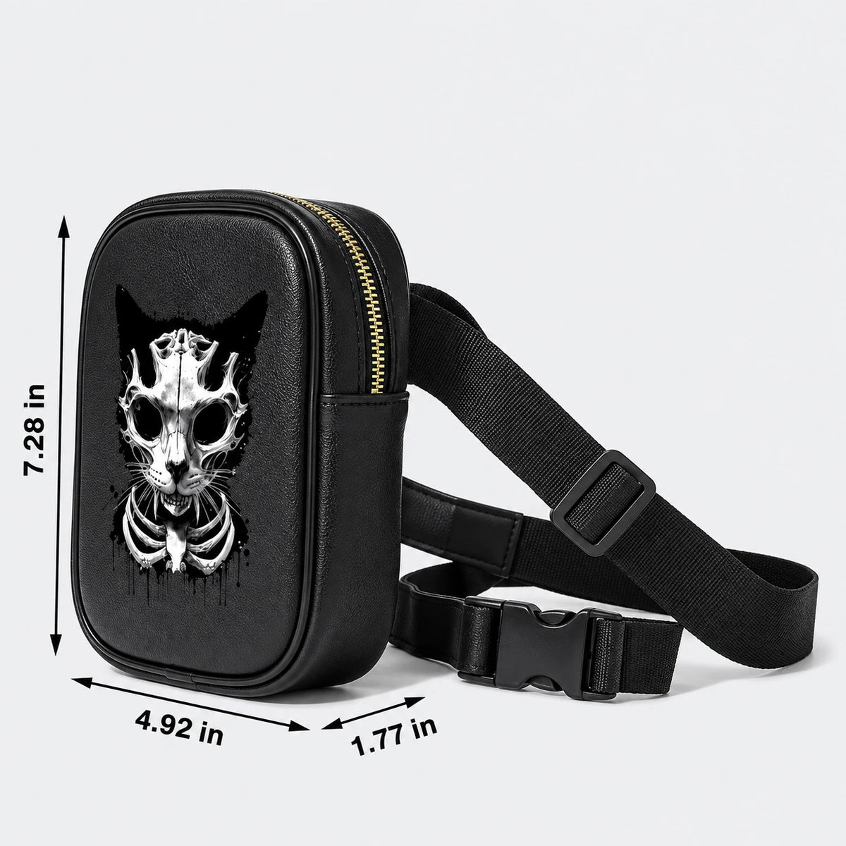 EKON Skull Cat Adjustable Riding Leg Bag