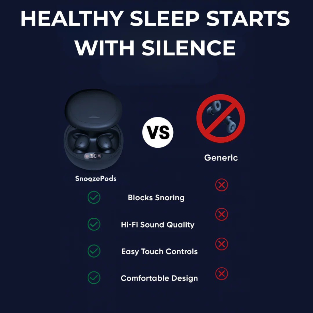 SnoozePods™ Pro - Bluetooth Sleepbuds